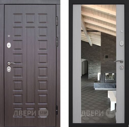 Дверь S01 2К Зеркало Лиственница белая в Долгопрудном