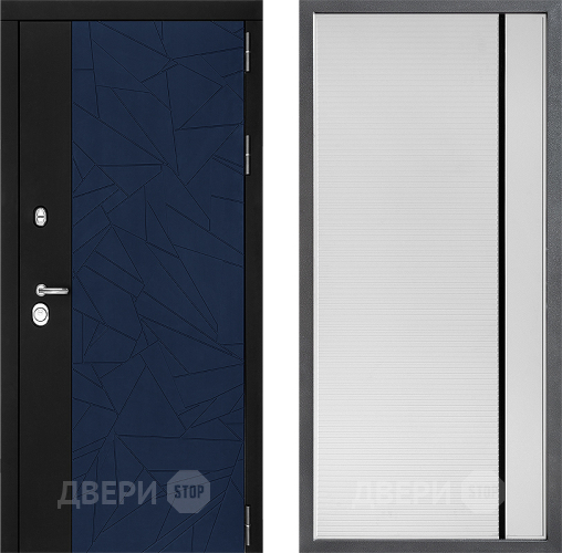 Входная металлическая Дверь Дверной континент ДК-9 ФЛ-757 Черное Стекло Софт милк в Долгопрудном