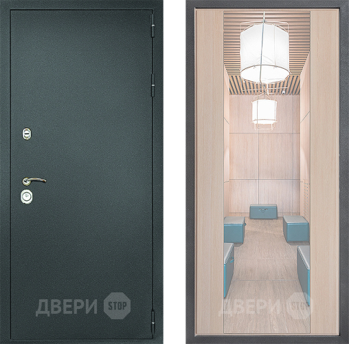 Входная металлическая Дверь Дверной континент Рубикон Серебро Дизайн ФЛЗ-1 Зеркало Капучино в Долгопрудном
