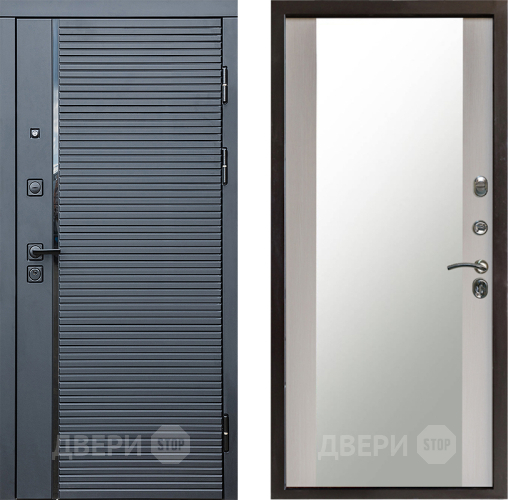 Дверь Престиж Черная Линия Зеркало Лиственница белая в Долгопрудном