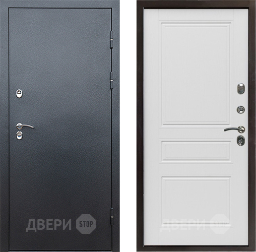 Входная металлическая Дверь Престиж TERMO с терморазрывом Снегирь Серебро Классика Лиственница белая в Долгопрудном