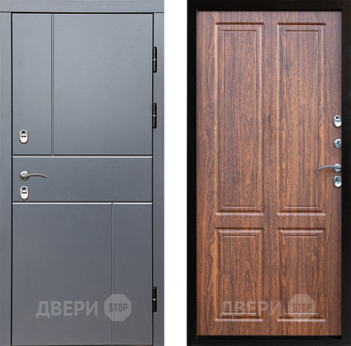 Входная металлическая Дверь Престиж TERMO с терморазрывом Горизонт Грэй Премиум Орех светлый в Долгопрудном