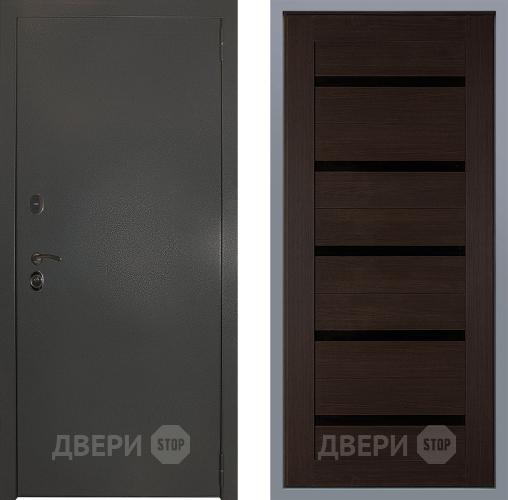 Дверь Заводские двери Эталон 3к антик серебро СБ-1 орех тисненый в Долгопрудном