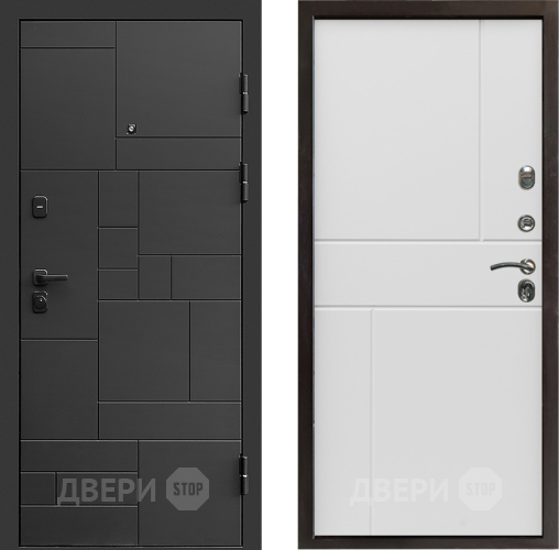 Входная металлическая Дверь Престиж Kvadro Горизонт Бетон белый в Долгопрудном