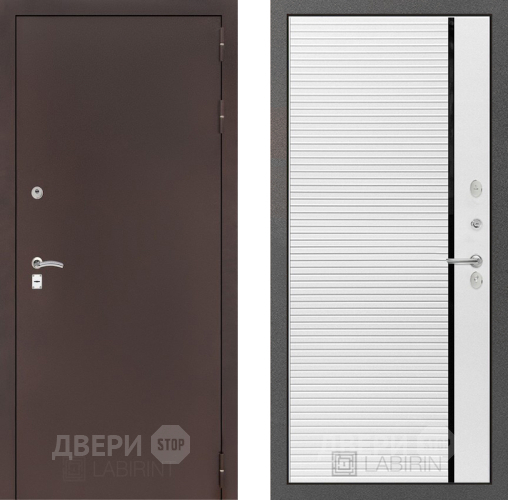 Дверь Лабиринт (LABIRINT) Classic антик медь 22 Белый софт в Долгопрудном