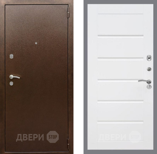 Входная металлическая Дверь Рекс (REX) 1А Медный Антик Сити Белый ясень в Долгопрудном